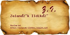 Zelenák Ildikó névjegykártya